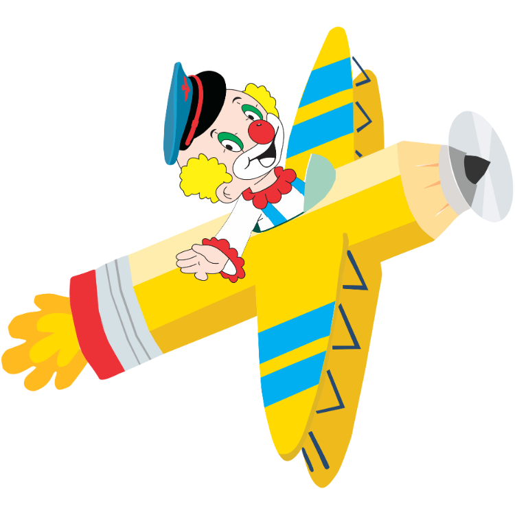 Avião de desenho animado